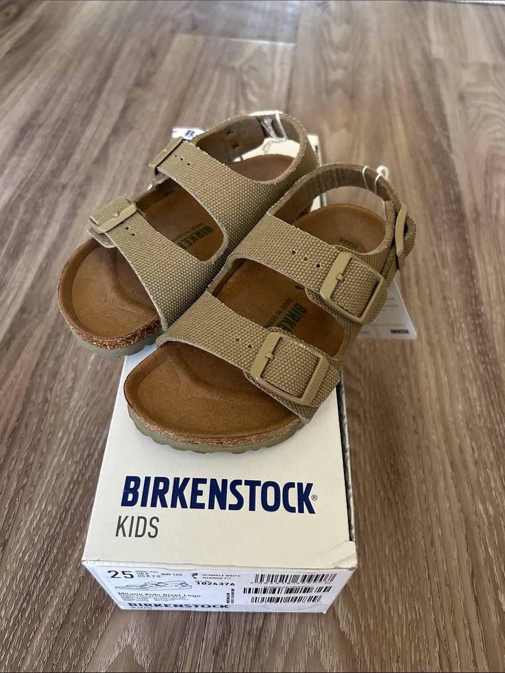 Birkenstock Kids Adjustable Double-Strap Sandals in Tan